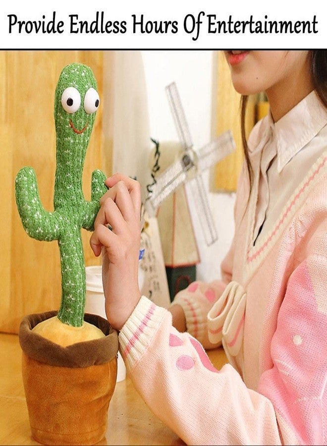 JIGSHTIAL Electronic Dancing Cactus Toy with Lighting, Singing Cactus Recording and Repeat Your Words, Speaking Singing Repeat What You Say Children Educational Toy - Image 3